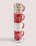 4 Pack Stackable Mugs (39.5cm x 15cm)