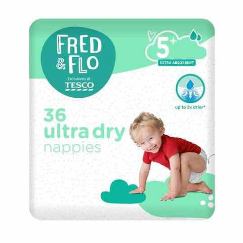 Fred & Flo 36 Ultra Dry Nappies 5+ - toylibrary.lk