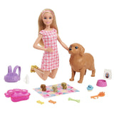 Barbie Doll and Newborn Pups Playset with Dog - toylibrary.lk