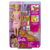 Barbie Doll and Newborn Pups Playset with Dog - toylibrary.lk