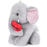 My OLi 8" Plush Elephant Teddy Soft Elephant with Red Heart Stuffed Animal I Love You Elephant Plush Toys for Babies Kids Boys Girls Lover - toylibrary.lk