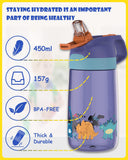 Kids Water Bottle with Straw, BPA Free Leak Proof 450ml Drinking Bottle - toylibrary.lk