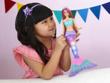 Mermaid Barbie Doll with Water-Activated Twinkle Light-Up Tail, Barbie Dreamtopia Mermaid Toys, Pink-Streaked Hair, HDJ36 - toylibrary.lk
