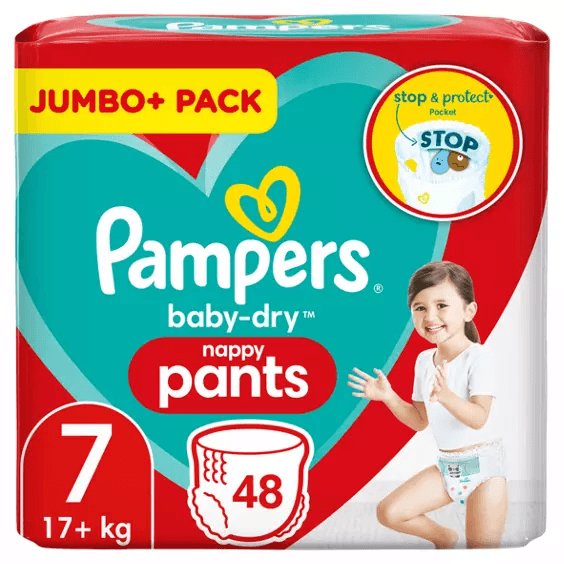 Pampers Baby-Dry Size Nappy Pants Jumbo+ Pack