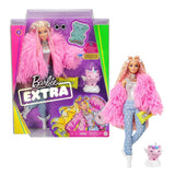 Barbie Extra Doll #3 - Pink Fluffy Coat with Unicorn Pig Pet - toylibrary.lk
