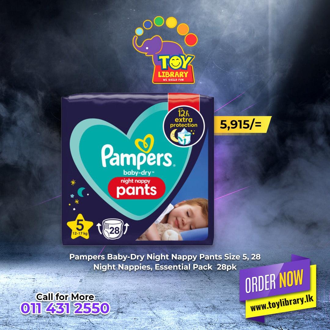 Pampers BabyDry Night Nappy Pants Size 5, 28 Night Nappies, Essential