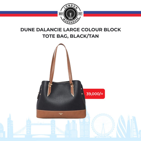 Dune Dalancie Large Colour Block Tote Bag, Black/Tan