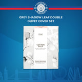 Grey Shadow Leaf Double Duvet Cover Set