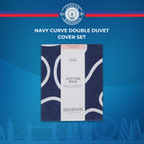 Navy Curve Double Duvet Cover Set