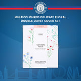 Multicoloured Delicate Floral Double Duvet Cover Set