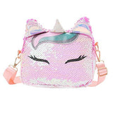 Girls Unicorn Sequins Bag Glitter Crossbody Purse Shoulder Bag - toylibrary.lk