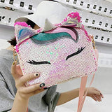 Girls Unicorn Sequins Bag Glitter Crossbody Purse Shoulder Bag - toylibrary.lk