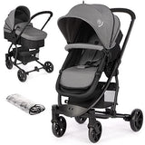 Hadwin Pram 2-in-1 Travel System, Foldable Baby Pushchair with Rain Cover. - toylibrary.lk