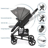 Hadwin Pram 2-in-1 Travel System, Foldable Baby Pushchair with Rain Cover. - toylibrary.lk