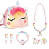 Hifot Unicorn Crossbody Bag Purse with Jewelry Set Little Girls - toylibrary.lk