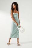 Ribbed jersey bandeau dress