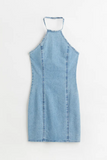 Denim halterneck dress