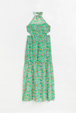 Open-backed chiffon dress