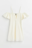 Cold shoulder lacing-detail dress