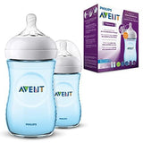 Natural Feeding Bottle 2 Count, Blue, Translucent - toylibrary.lk