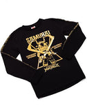 Ninjago T-Shirt for Boys | Kids Samurai Black Long Sleeve Top - toylibrary.lk