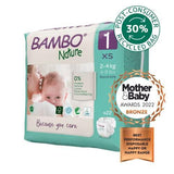 Premium Eco Nappies,Size 1 Nappies (4-9 lb/2-4 kg), 22PK - toylibrary.lk