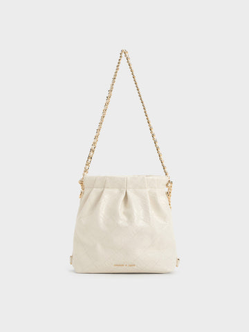 Duo Chain-Handle Two-Way Backpack - Cream