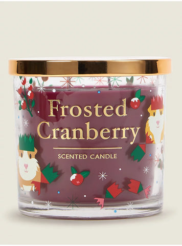 Purple Christmas Guinea Pig Frosted Cranberry Candle