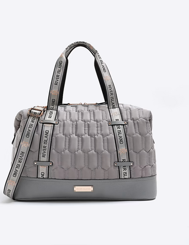 GREY QUILTED TRAVEL BAG