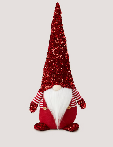 Red Light Up Christmas Gnome (27cm x 18cm x 60cm)