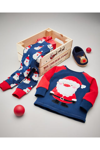 Navy Blue Santa Christmas Pyjamas (1.5 - 2 yrs)