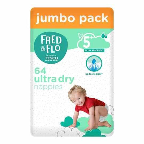 Fred & Flo Ultra Dry Size 5+ Nappies Jumbo Pack 64 - toylibrary.lk