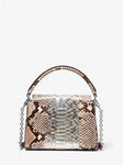 Karlie Small Two-Tone Snake Embossed Leather Crossbody Bag - toylibrary.lk