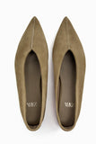 SPLIT SUEDE BALLET FLATS WITH POINTED TOE