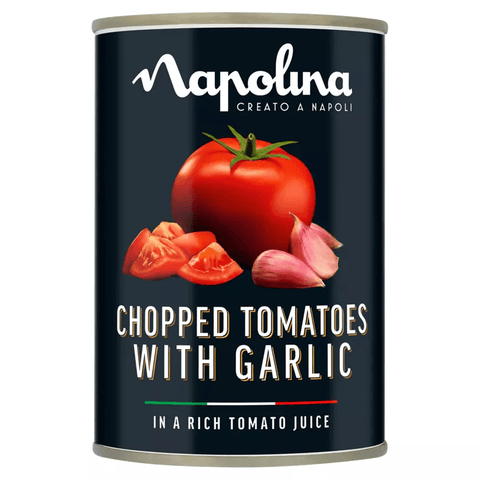 Napolina Chopped Tomatoes with Garlic - toylibrary.lk