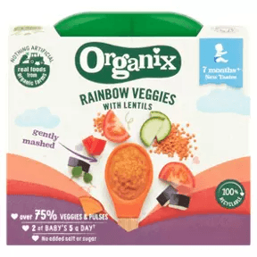 Organix Rainbow Veggies with Lentils Organic Baby Food - toylibrary.lk