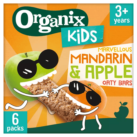 Organix KIDS Marvellous Mandarin & Apple Organic Oat Snack Bars Multipack 6x - toylibrary.lk