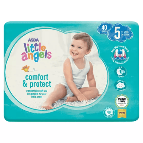 ASDA Little Angels Comfort & Protect Size 5 Nappies - toylibrary.lk