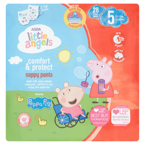 ASDA Little Angels Comfort & Protect Peppa Pig 5 28 Nappy Pants - toylibrary.lk