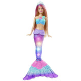 Mermaid Barbie Doll with Water-Activated Twinkle Light-Up Tail, Barbie Dreamtopia Mermaid Toys, Pink-Streaked Hair, HDJ36 - toylibrary.lk