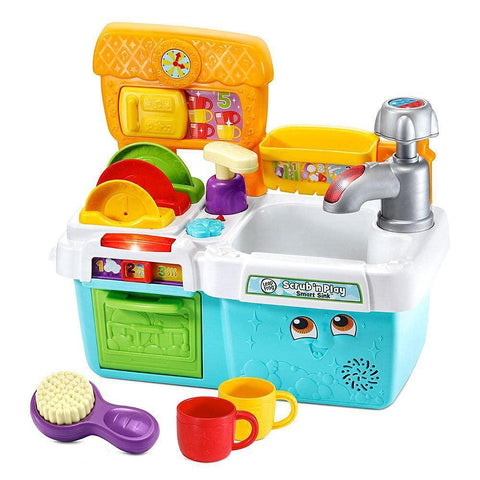 LeapFrog Scrub & Play Sink Toy, Kitchen Accessories for Pretend Play with Shape Sorting, Counting and Colours, Toddler Toys for Boys & Girls 2, 3, 4, 5 Year Olds - toylibrary.lk