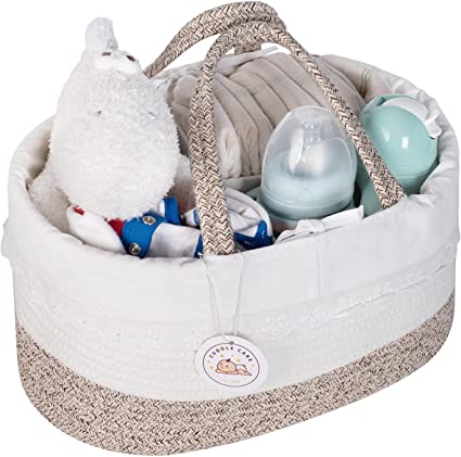 Cuddle Care Baby Nappy Caddy Organiser, Thick Cotton Rope Handle