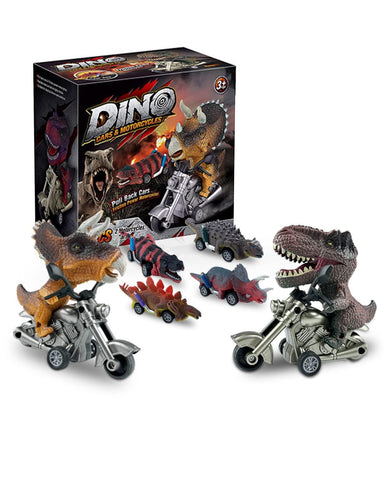 6 Packs Dinosaur Pull Back Cars - toylibrary.lk