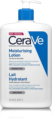 CeraVe Moisturising Lotion, 1 Litre, with Hyaluronic Acid and 3 Essential Ceramides (Daily Face & Body Moisturiser) for Dry to Very Dry Skin - toylibrary.lk