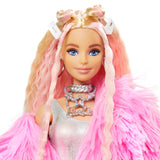 Barbie Extra Doll #3 - Pink Fluffy Coat with Unicorn Pig Pet - toylibrary.lk