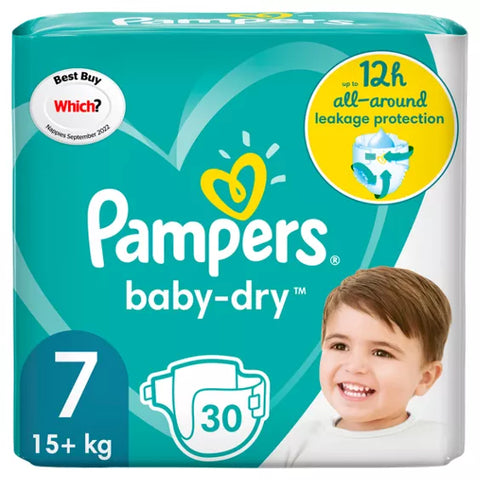 Pampers Baby-Dry Size 7 Nappies Essential Pack 30pk