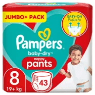 Pampers Baby-Dry Pants Size 8, 43 Nappies - toylibrary.lk
