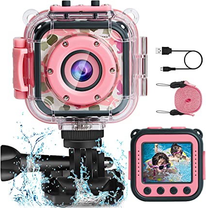 PROGRACE Kids Camera Underwater Video Camcorder Waterproof