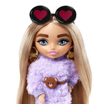 Barbie Extra Minis Doll #4 (5.5 in) Wearing Fluffy Purple Fashion, - toylibrary.lk