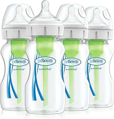 Dr Brown's Options+ Anti-Colic Baby Bottles, Four Pack, 270 ml Bottles - toylibrary.lk